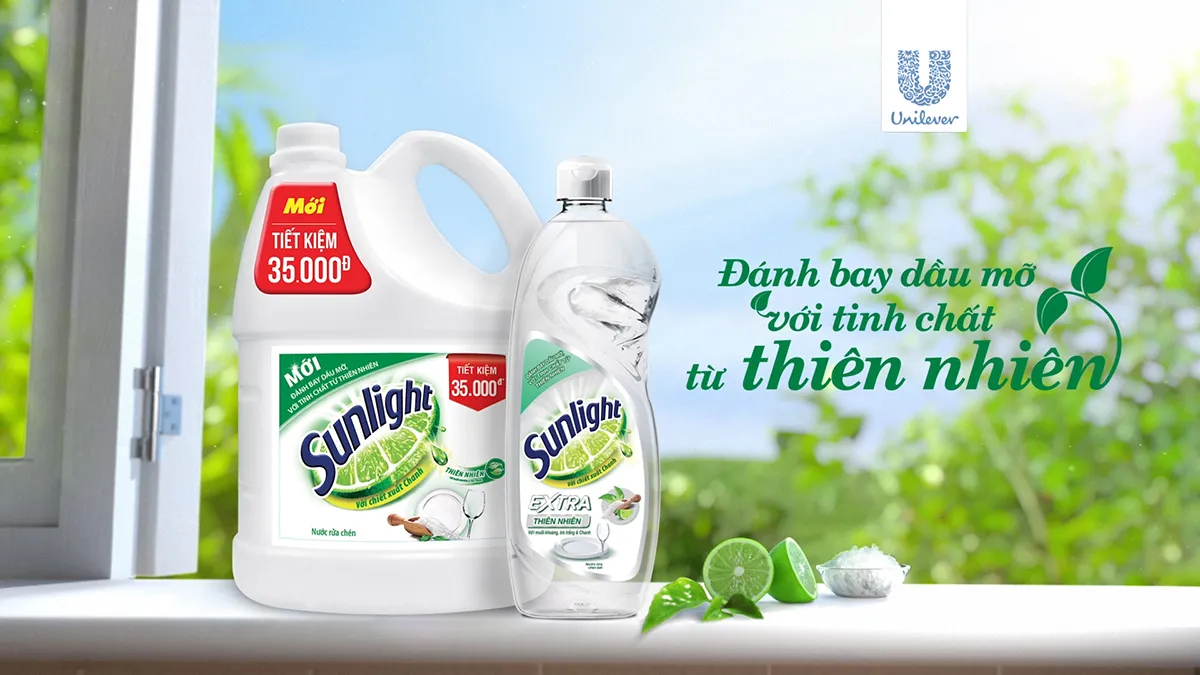 Nước rửa chén Sunlight Muối Khoáng &amp; Lô Hội dịu nhẹ cho da tay