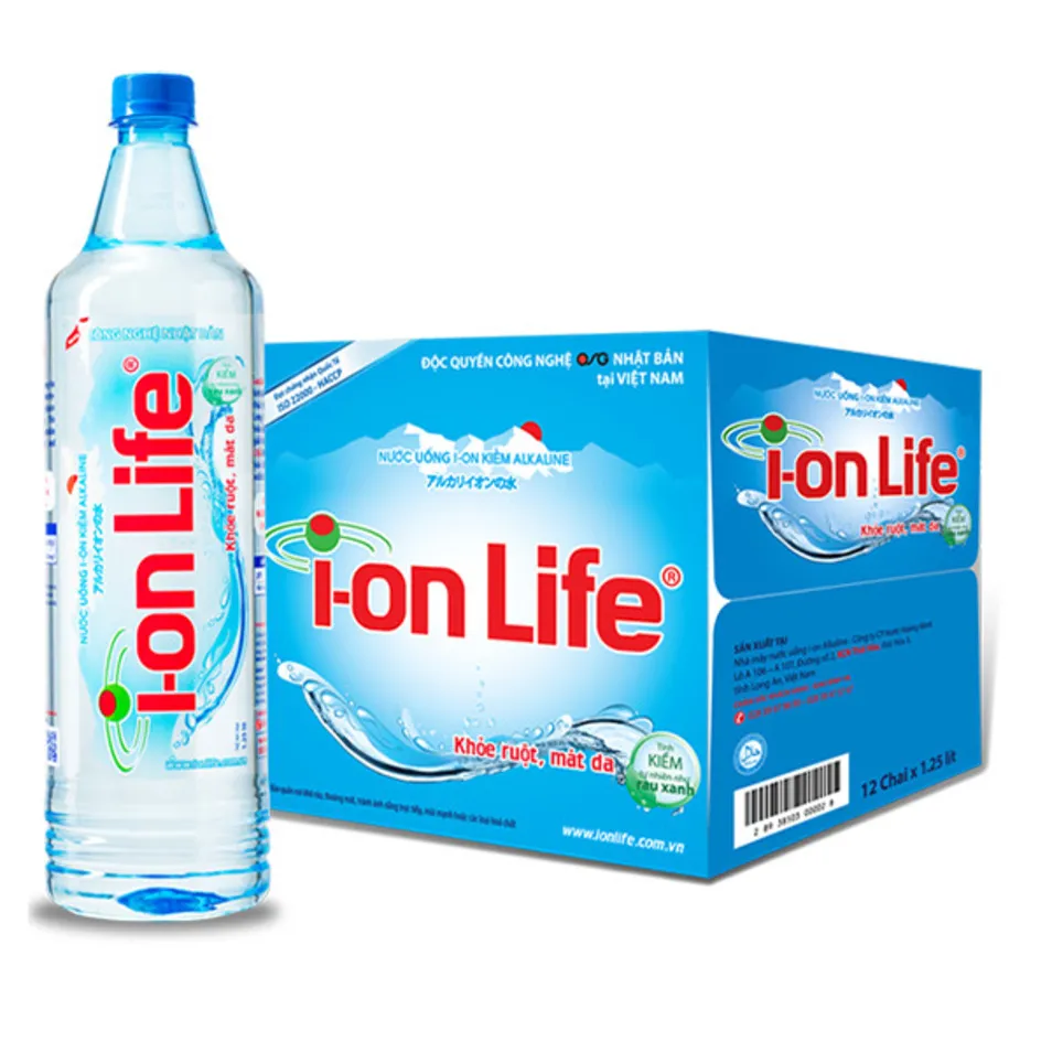 Nước khoáng kiềm Ion Life với độ pH cao 8.5 - 9.5 và giàu khoáng chất