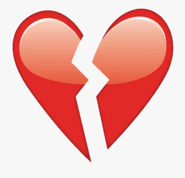 Trái tim tan vỡ biểu thị nỗi đau và thất vọng