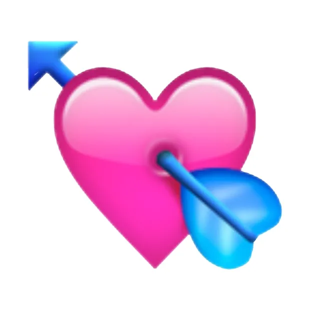 Trái tim trúng mũi tên của thần Cupid cho ngày Valentine