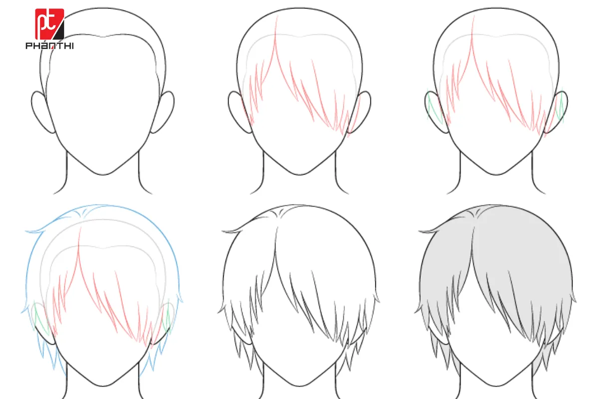 Vẽ tóc anime nam che một bên mắt bí ẩn