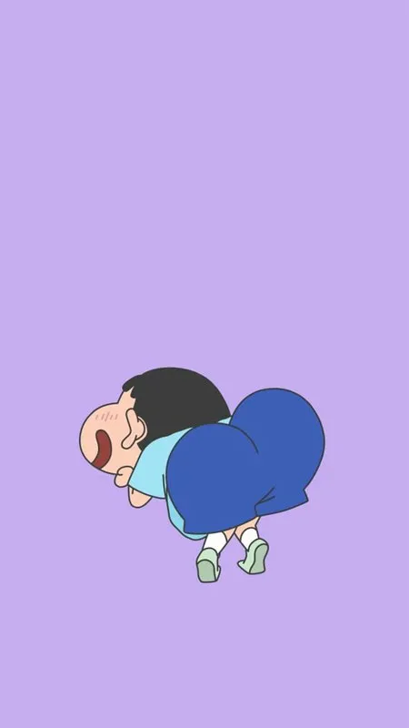 Shin cậu bé bút chì với biểu cảm ngạc nhiên và thú vị