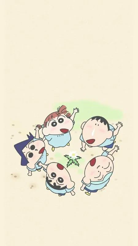 Ảnh Shin-chan và bạn bè trên chiếc xe đạp, cùng nhau phiêu lưu