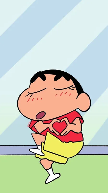 Ảnh Shin-chan với cử chỉ tinh nghịch, đậm chất riêng
