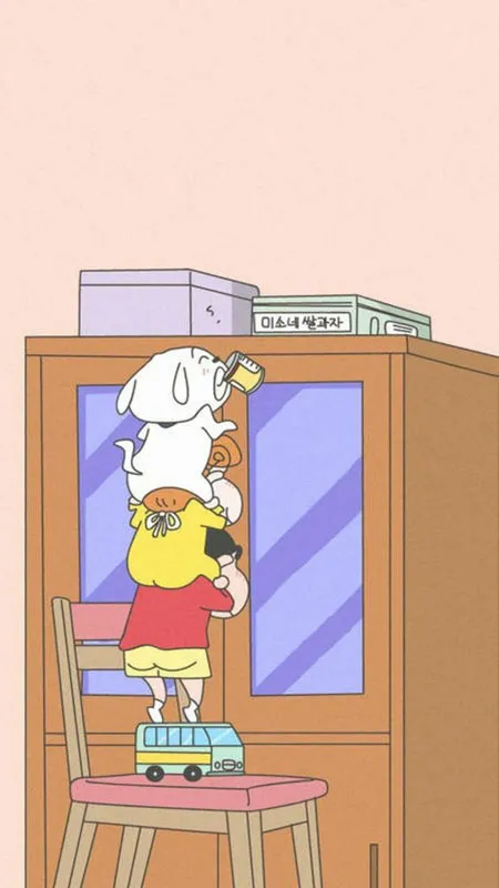 Ảnh Shin-chan và mẹ Misae với biểu cảm hài hước