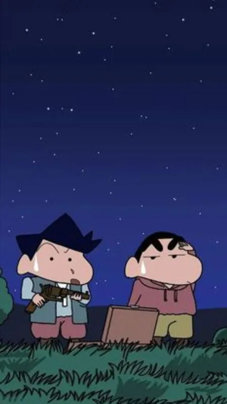 Ảnh Shin-chan với phong thái chững chạc và trầm tư