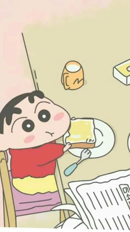 Ảnh Shin-chan đang thưởng thức món mì ramen truyền thống