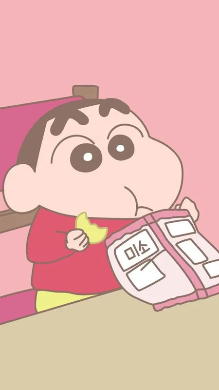 Hình nền Shin-chan với chiếc đùi gà rán, rất hấp dẫn