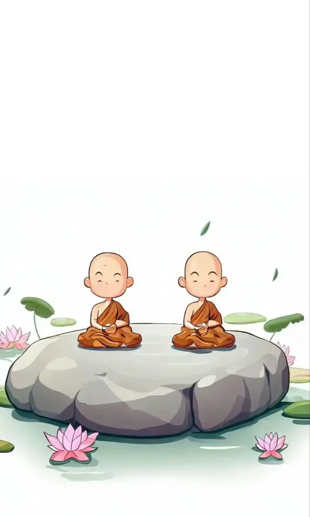 Chú tiểu chibi dễ thương đang cười
