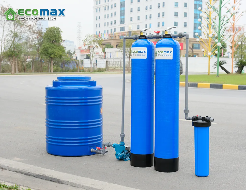 Hình ảnh bộ lọc nước giếng khoan ECO-G02 với 3 cấp lọc Ecomax