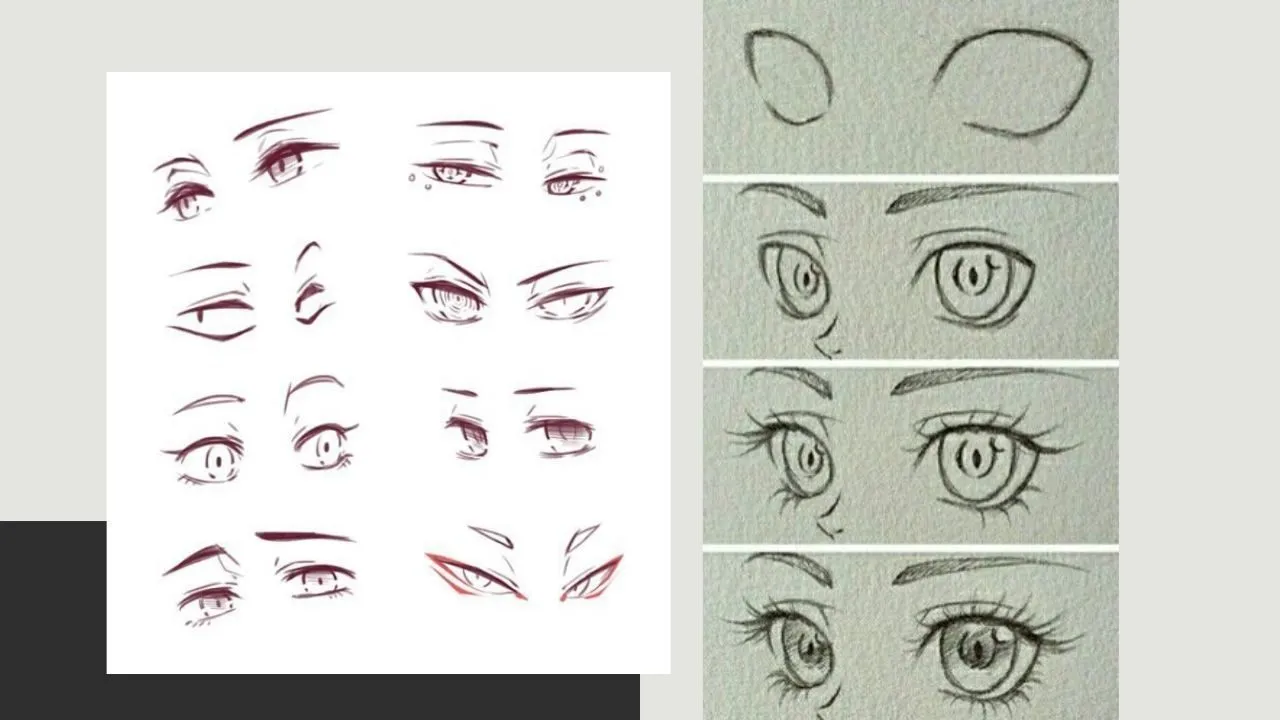 Các bước hướng dẫn vẽ mắt và lông mày chuẩn anime