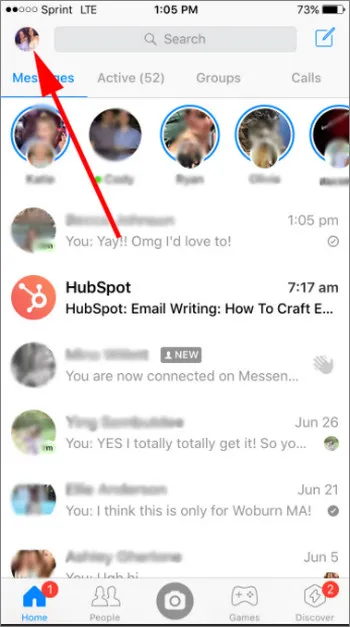 Ảnh đại diện người dùng trên ứng dụng Messenger