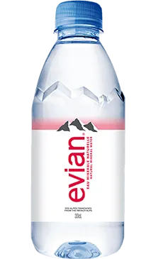 Thùng 24 chai nước khoáng Evian 330ml tiện lợi