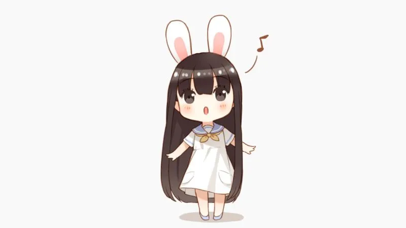 Mẫu hình chibi nhân vật nữ với đôi mắt to tròn, biểu cảm đáng yêu