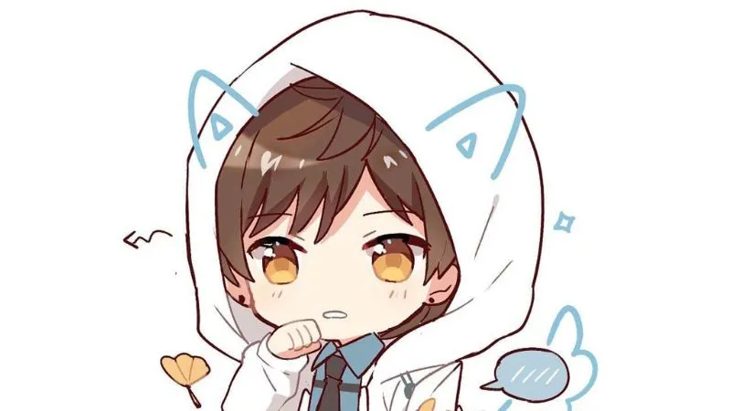 Phong cách vẽ chibi nam với khuôn mặt tròn và biểu cảm thân thiện