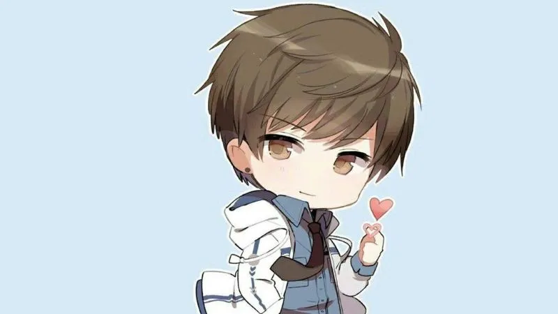 Hình chibi nam đang tươi cười