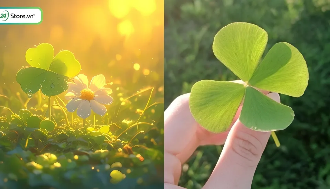 Hình ảnh cỏ bốn lá được sử dụng làm avatar, biểu tượng của may mắn và niềm hy vọng trong cuộc sống.