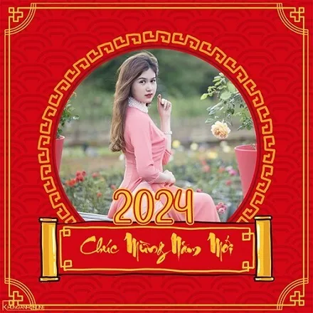 Khung ảnh đại diện Facebook chúc mừng năm mới 2025 rực rỡ