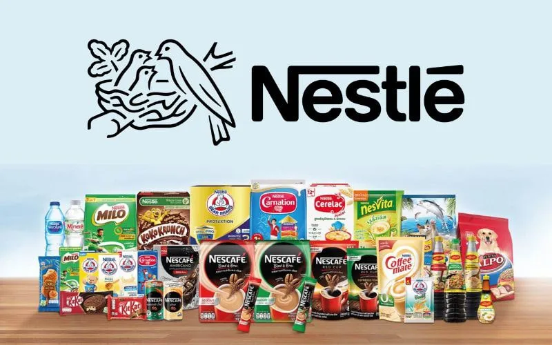 Nestlé - tập đoàn thực phẩm toàn cầu, đối thủ gián tiếp với nhiều sản phẩm thay thế sữa của Vinamilk