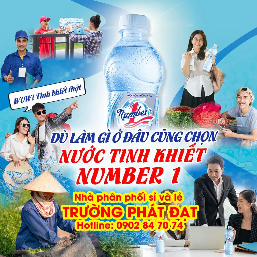Hình ảnh các chai nước Number 1 và Number One với thể tích đa dạng