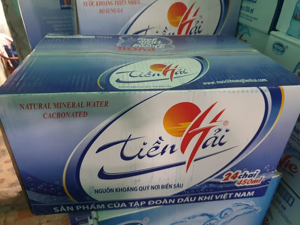 Nước khoáng mặn Tiền Hải có ga, hình ảnh chai Tiền Hải ga