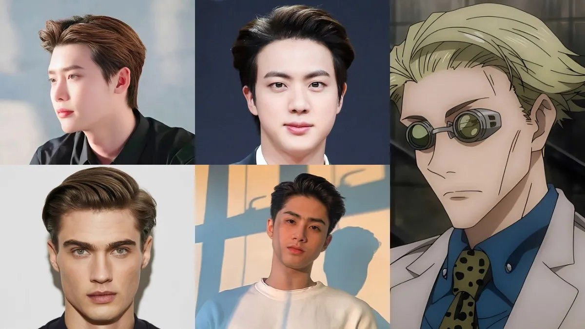 Nanami Kento với kiểu side part vuốt ngược, toát lên vẻ lịch lãm, trưởng thành