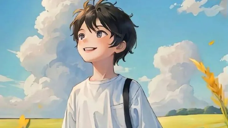 Hình ảnh nhân vật cậu bé anime nam đáng yêu, hồn nhiên