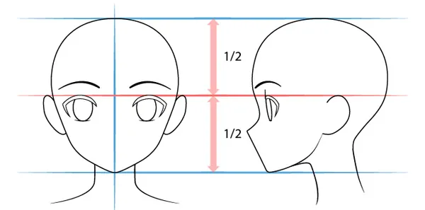Hướng dẫn phác thảo vị trí và hình dạng mắt cho nhân vật nữ anime
