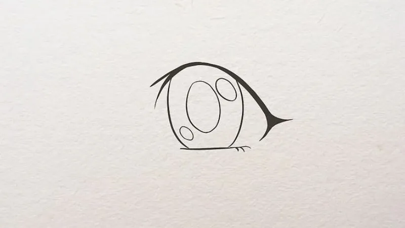 Vẽ đuôi mắt và lông mi dày cho anime nữ