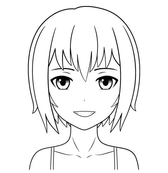 Nhân vật anime nữ đang cười tươi