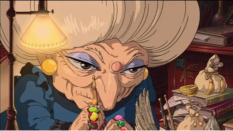 Tóc bún hành của phù thủy Yubaba trong Spirited Away