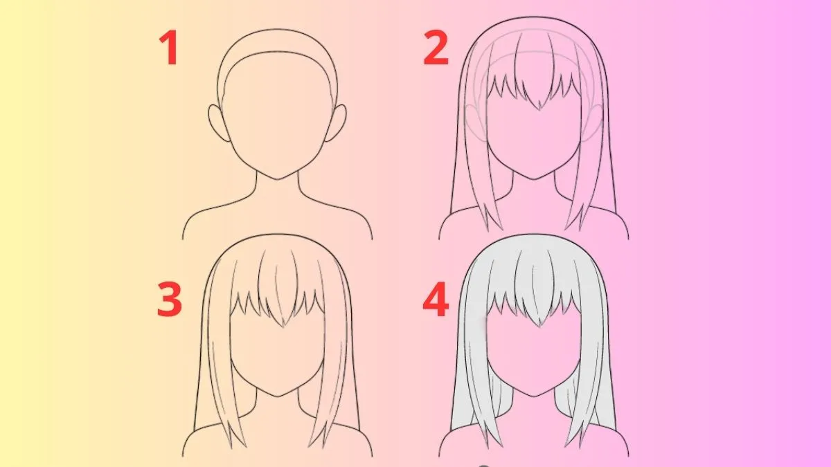 Vẽ tóc dài anime nữ tính với độ bồng