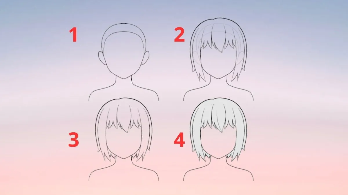 Vẽ tóc ngắn anime dễ thương và năng động