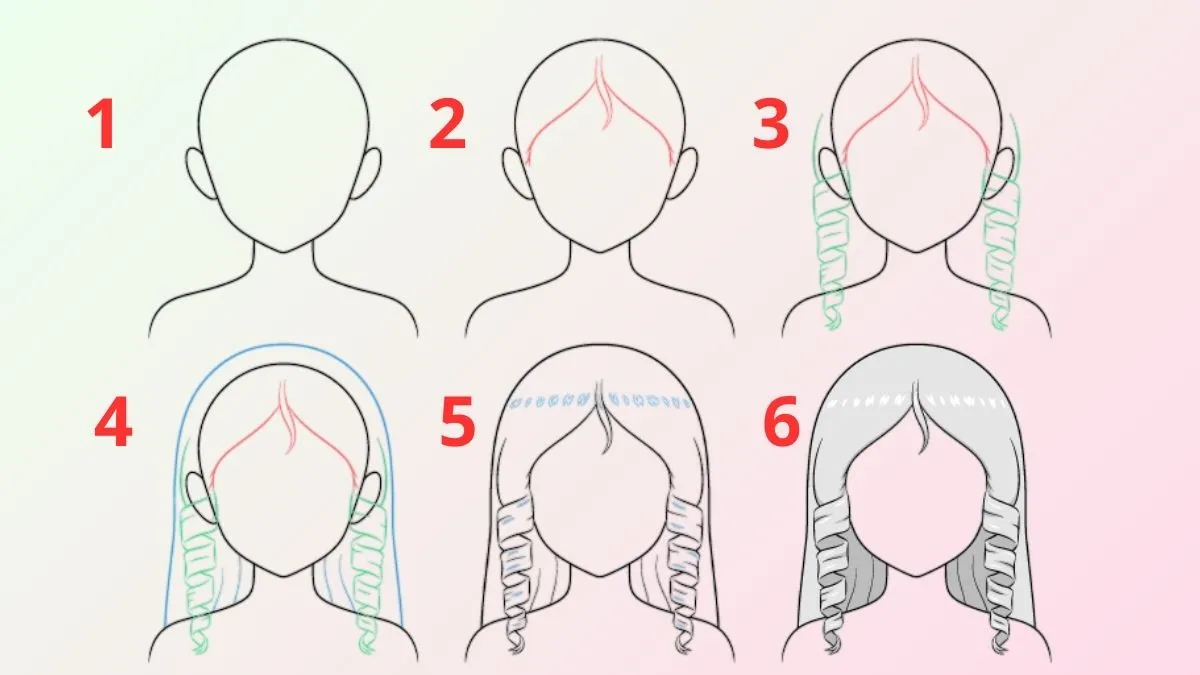 Vẽ tóc xoăn anime nữ tính và bồng bềnh