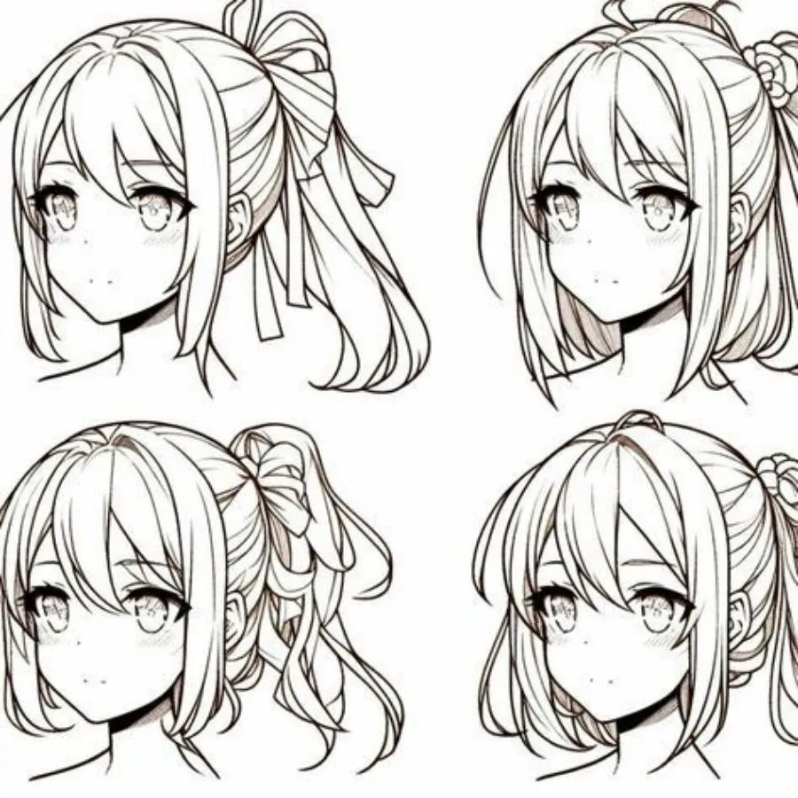 Các kiểu tóc mái anime nữ dài và bồng bềnh độc đáo