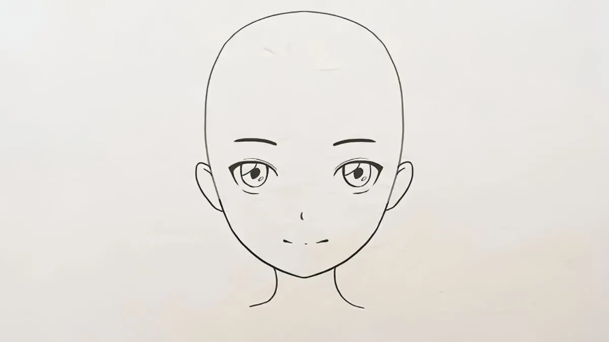Vẽ chi tiết khuôn mặt cô gái anime