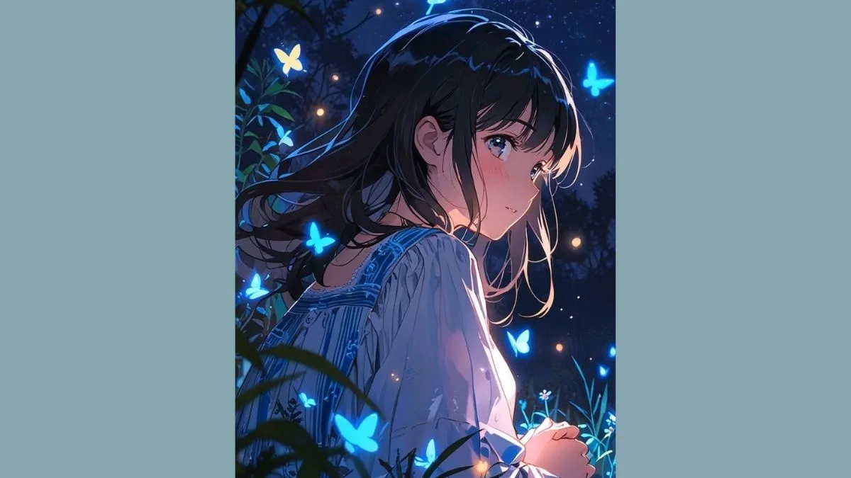 Gương mặt cô gái anime đượm buồn