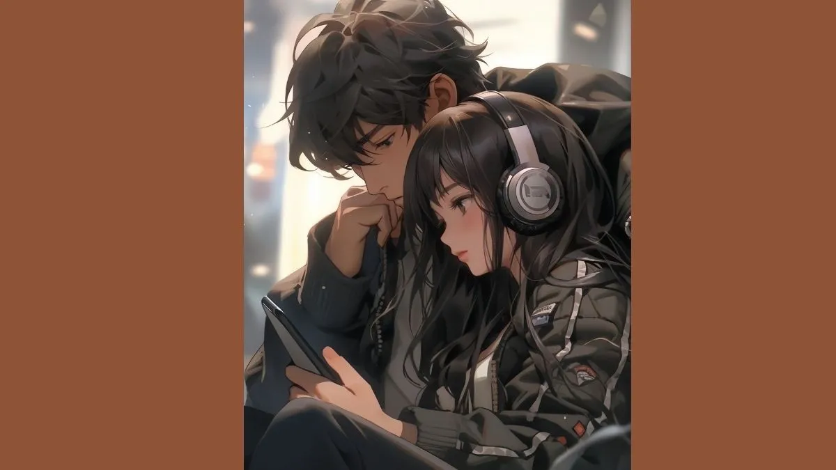 Cặp đôi anime nam nữ thể hiện tình cảm