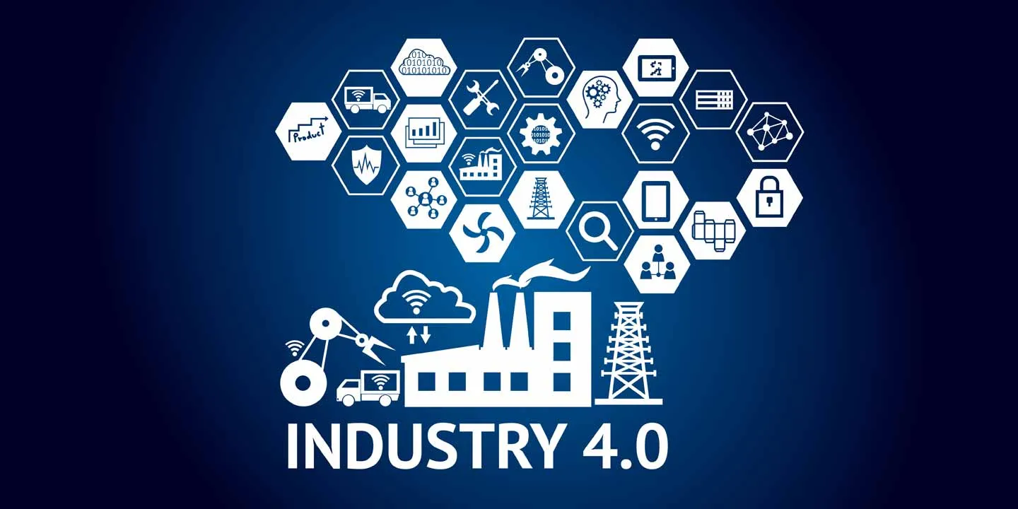 Minh họa các công nghệ cốt lõi của Cách mạng Công nghiệp 4.0 như AI, IoT và Big Data