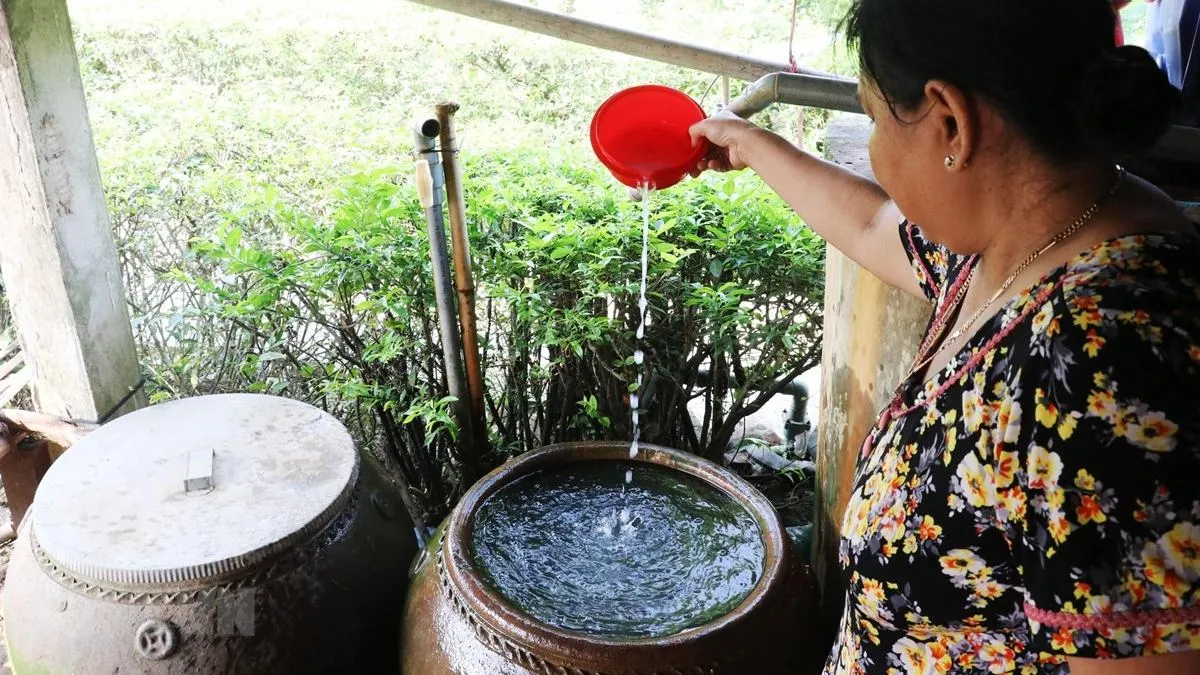 Biểu đồ lượng nước trung bình một người dùng mỗi tháng