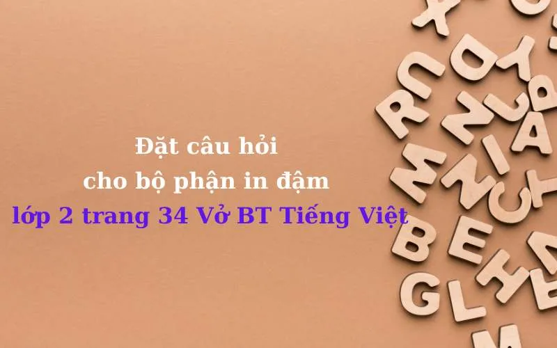 Bài tập đặt câu hỏi cho bộ phận in đậm lớp 2 trang 34 VBT.