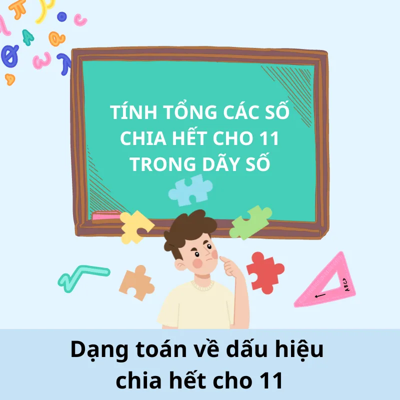 Minh họa cách tính tổng các số chia hết cho 11 trong một dãy