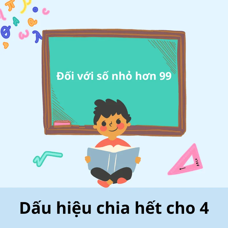 Dấu hiệu chia hết cho 4 đối với số nhỏ hơn 99