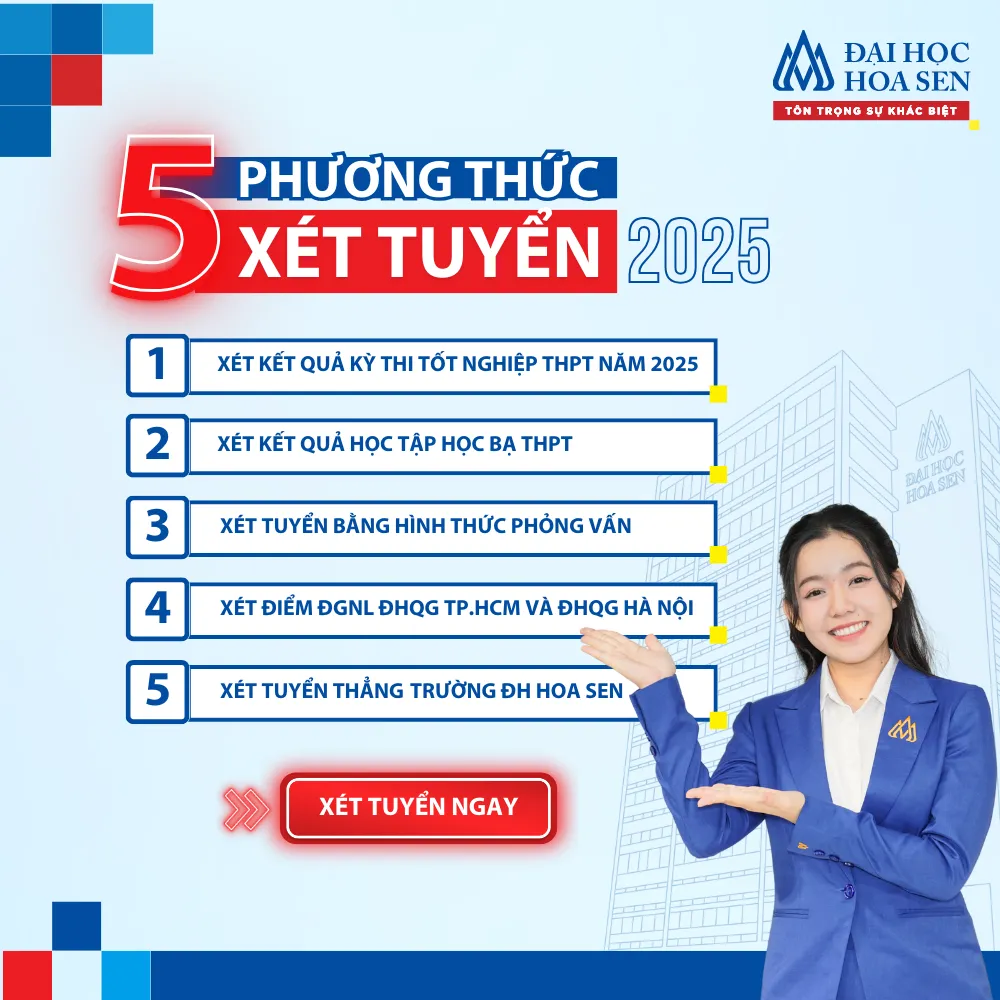 Điểm chuẩn Đại học Hoa Sen xét theo 5 Phương thức xét tuyển năm 2025