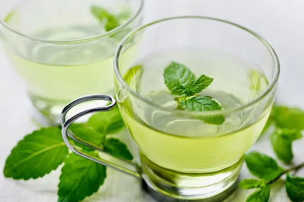 Hình ảnh một ly nước giải khát có chứa lá bạc hà, thể hiện sự tươi mát và sảng khoái