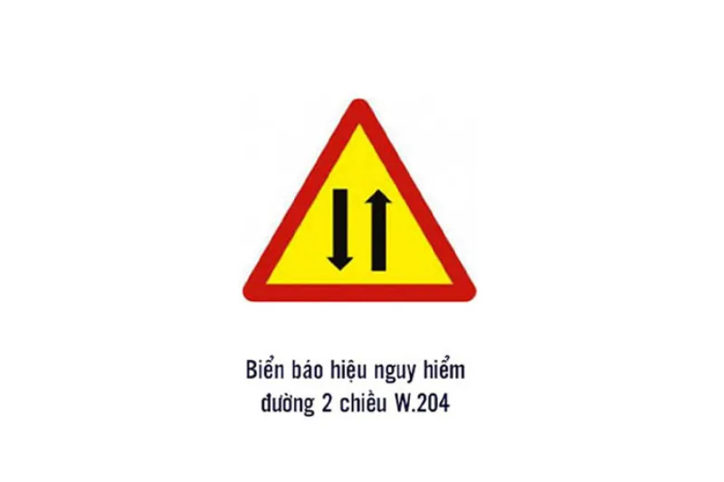 Biển báo W.204 biểu thị đường hai chiều