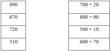 Bài tập nối số tròn chục và tổng đúng cho học sinh tiểu học