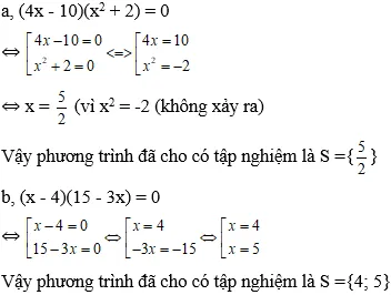 Giải phương trình tích với biểu thức vô nghiệm