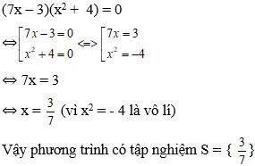 Bài tập phương trình tích có nhân tử vô nghiệm
