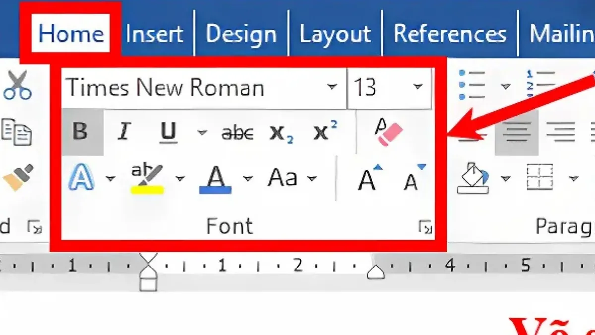 Chỉnh sửa font chữ và kích thước
